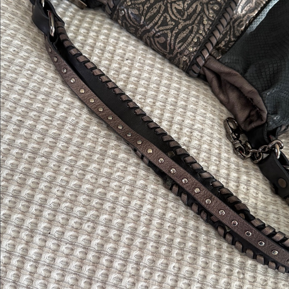 Donald J. Pliner Black and Brown Shoulder Bag - Picture 3 of 7